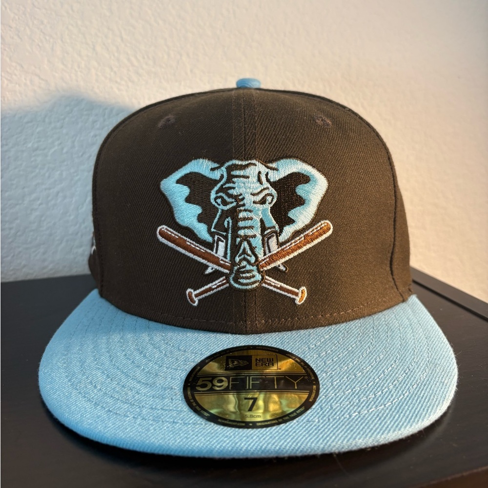New Era Brown and Light Blue Cap with Elephant Design